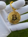 Bitcoin nyckelring guldplätterad