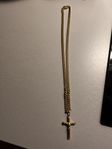 Guldhalsband Pansar 18k BALESTRA med guld crucifix