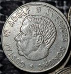 50 st Gustaf VI ADOLF Silvermynt.