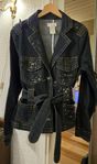 Jeans Jacket-Y2K Gold Metallic Paint, ÄKTA Baby Phat stl XL
