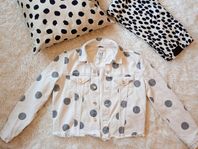 Vit, prickig jeansjacka, Zara, storlek M
