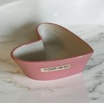 Retro vintage hjärtformad rosa skål: ”Tycker om dig” 