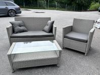 lounge möbler (2 fåtöljer + 1 soffa + 1 bord)