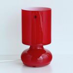 Ikea LYKTA röd glas lampa bordslampa handgjord retro vintag