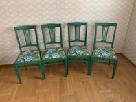 Vintage stolar med klädd sits, 4 stycken