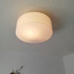 PLAFOND retro vintage 1970-/80 tal Opal glaskupa och metall.
