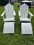 Adirondackstolar/Loungestolar med fotpall