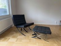  ARMCHAIR WITH FOOTSTALL "Barcelona" 
