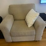 beige soffa 1sits, 3 sits