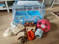 Hamsterbur med tillbehör