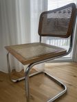 4 st Bauhaus-inspirerade stolar i krom och rotting – 90-ta