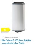 helt ny varmvattenberedare Nibe Eminent 100L Rostfri