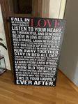  Jättefin stor tavla ”Fall in Love”- live quote”!!