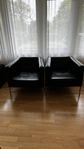 2 Ikea Klappsta fåtöljer svart skinn 