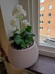 2 st vackra konstblommor med fina krukor 