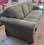 Ektorp 3-sits soffa med 2 klädslar,  vit och äldre grön+p