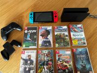 Nintendo Switch inkl. 8 spel