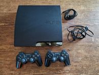 Playstation 3 Slim inkl 2 kontroller & 9 spel