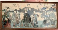 Japanskt träsnitt 1800-tal antikt
