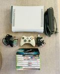 Xbox 360 ink två kontroller och spel (inte fungerande)