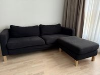 3 sitt sofa med fotpall 