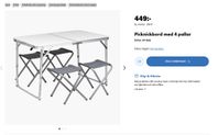 Bord och stolar, picknick, camping set.