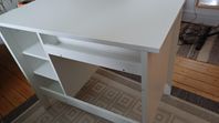 Skrivbord vitt med hyllor - BORTSKÄNKES