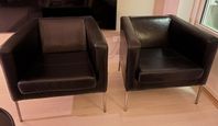 2 FÅTÖLJER, svart, "Klappsta" IKEA