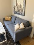 Blå bäddsoffa i nyskick 