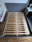 IKEA NARRÖN upholstered bed frame, 160 x 200 cm, grey