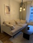 3-sits beige Manchester soffa och fåtölj