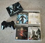 Playstation 3, 5 st spel + kontroll.