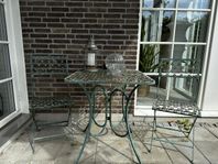 Caféset Blomster smidesjärn rostgrön - By Boysen 