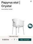 sex stycken Kartell Papyrus stolar - Crystal