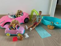 Barbie Bil Glam Pop Cabriolet med Barbie, Ken och Chelsea