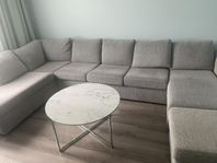 Divansoffa + fotpall +Soffbord