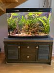 Akvarium 130 l, runda hörn med ljusramp och möbel