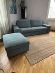 3-sits soffa Kivik från ikea m fotpall