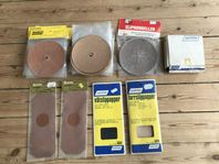 Diverse slippapper, sliprondeller, Bosch, Norton, Craftsman