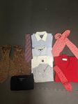 2 cashmere tröjor & skjortor och breda kravatt/slipsar