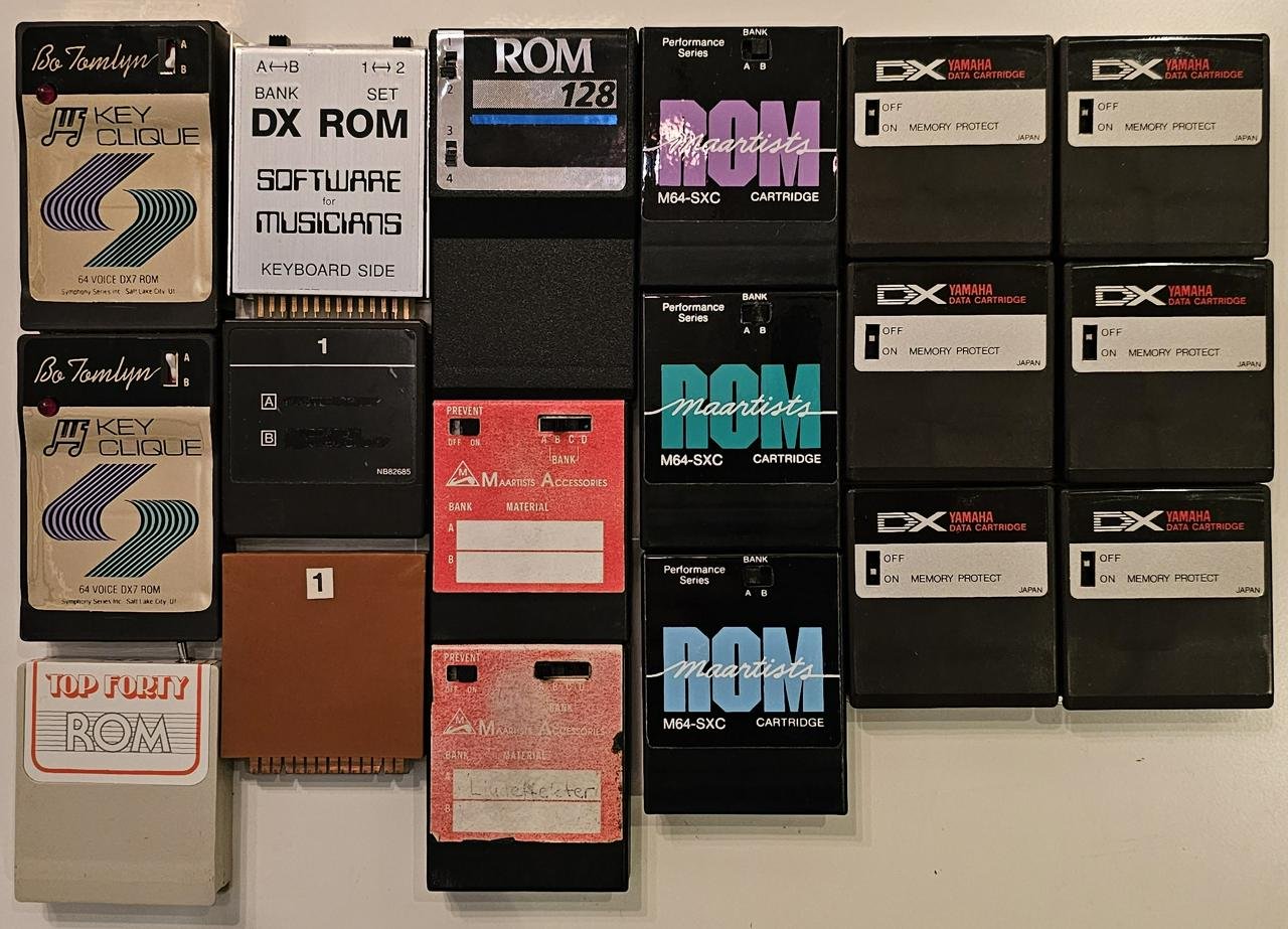 DX7 RAM och ROM Cartridges