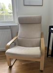 Fåtölj POÄNG IKEA/beige tyg
