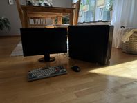 Stationär gamingdator med skärm, tangentbord & mus
