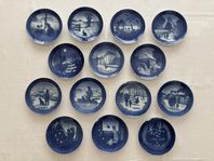 Jultallrikar 14 st Royal Copenhagen 1970-1983