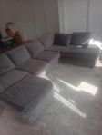 grå sammet soffa inkl matta alva 160 cm