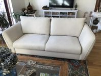 3-sits soffa ljus beige/vit