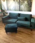 Soffa design Soffadirekt grön sammet ev byte 
