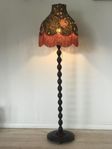 Retro golvlampa massiv furu 70-tal