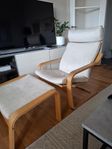 Fotölj med fotpall Ikea Poäng