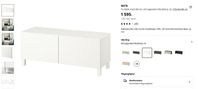 BESTÅ Tv-bänk med dörrar, vit/Lappviken, 120x42x48 cm